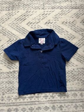 Navy Blue Short-Sleeve Polo for Kids